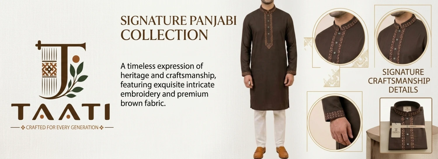 Mens  Embroidered Panjabi Taati-A02
